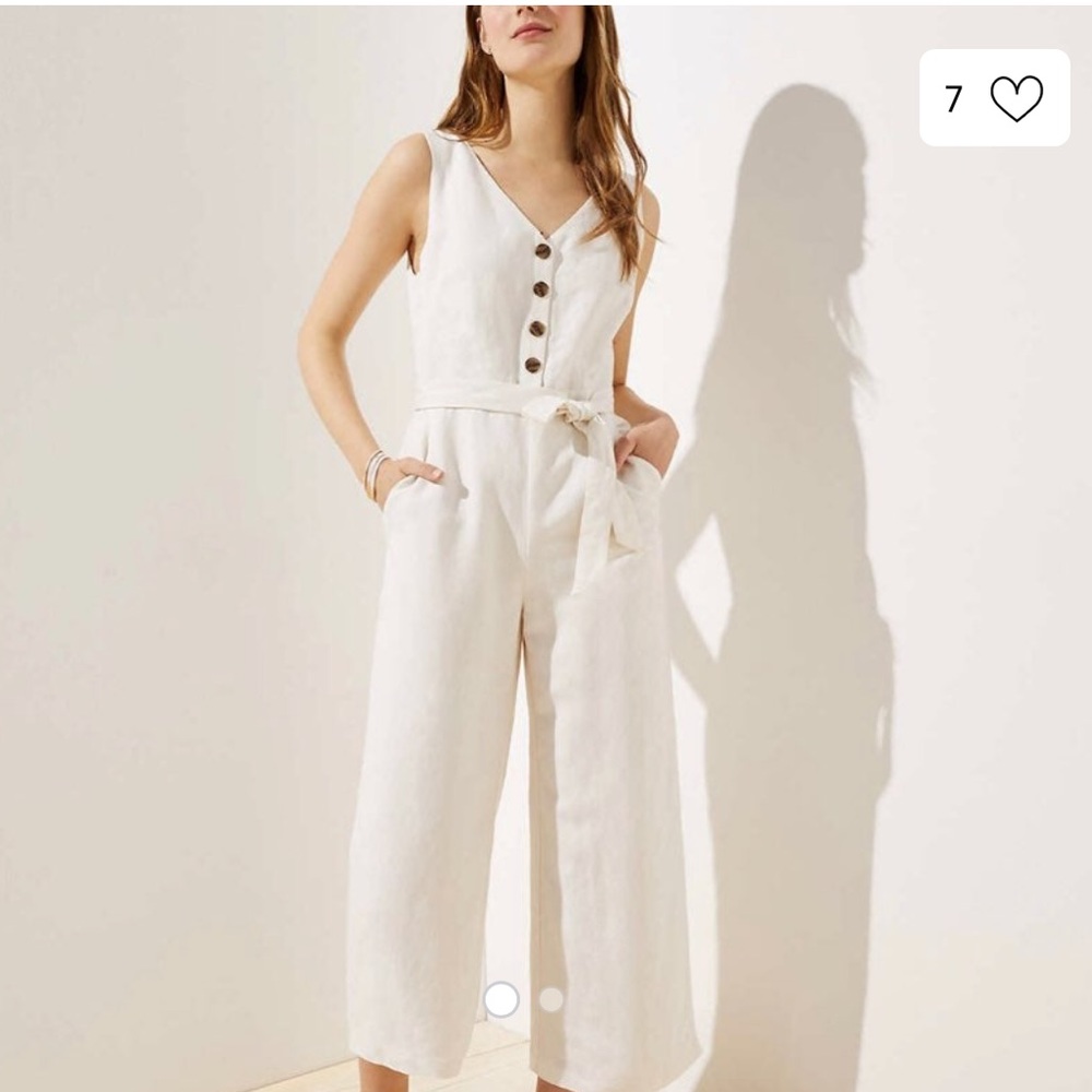 Linen button jumpsuit NWT